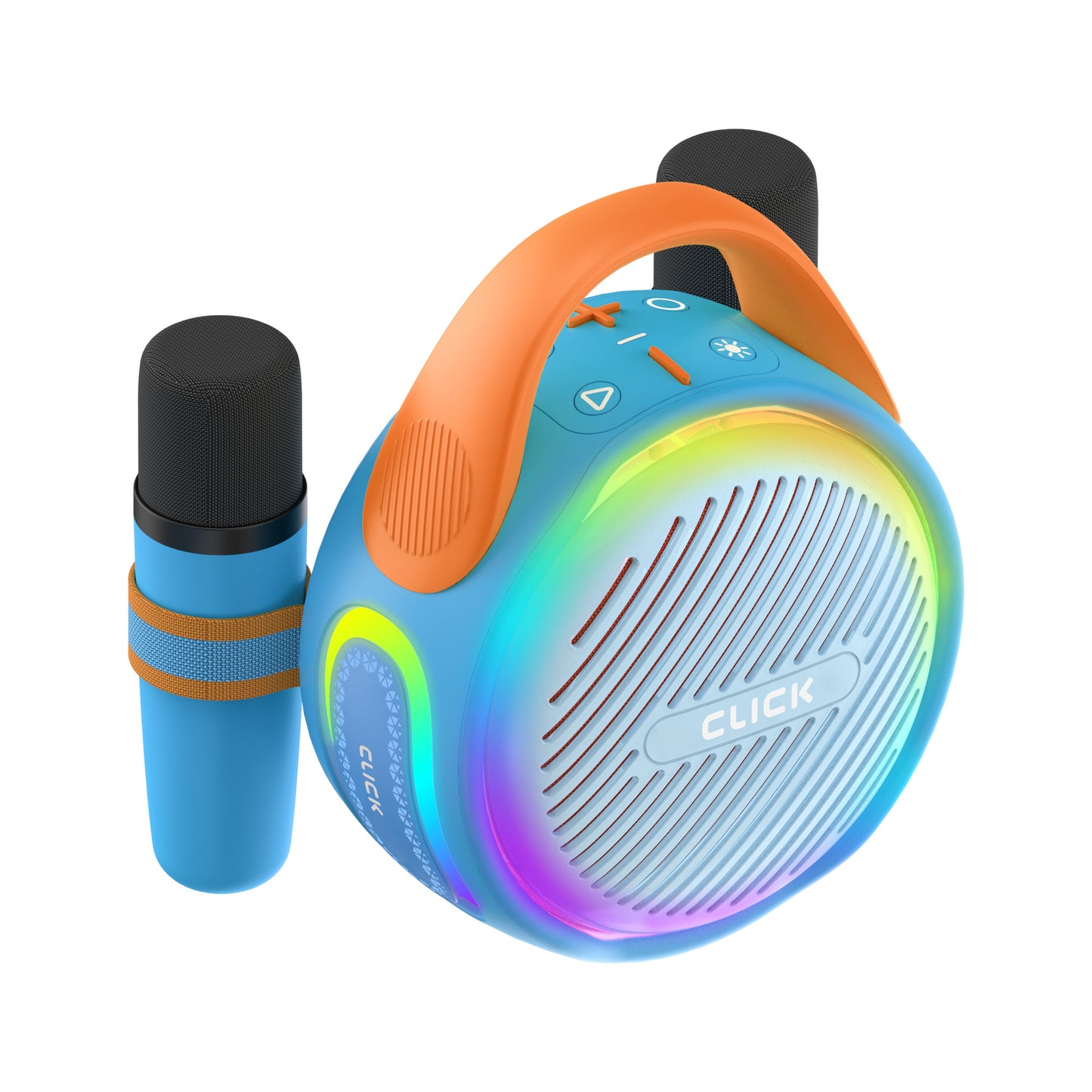 CLICK Mini Karaoke 20W Wireless Speaker with 2 Wireless Mics - Blue
