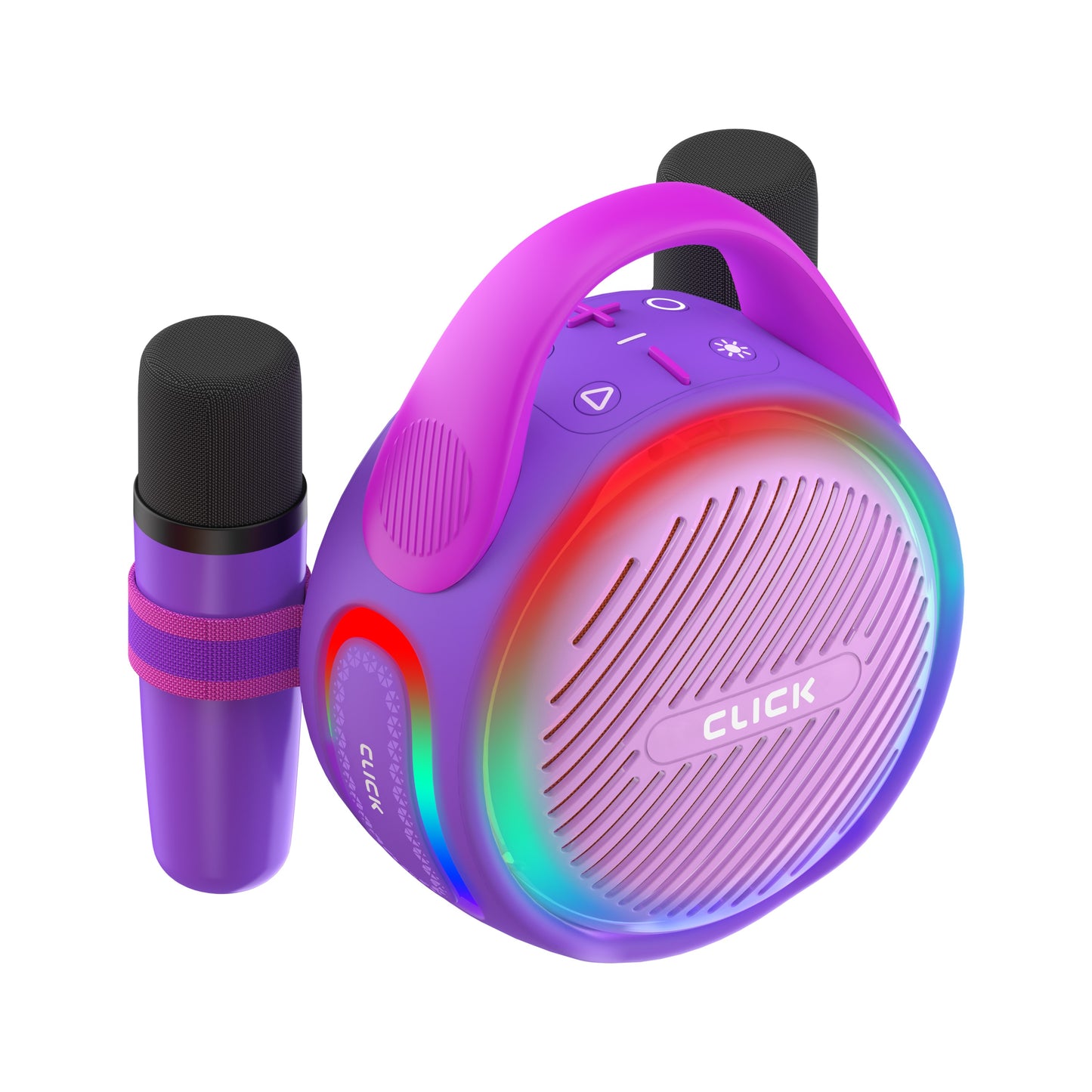 CLICK Mini Karaoke 20W Wireless Speaker with 2 Wireless Mics - Purple