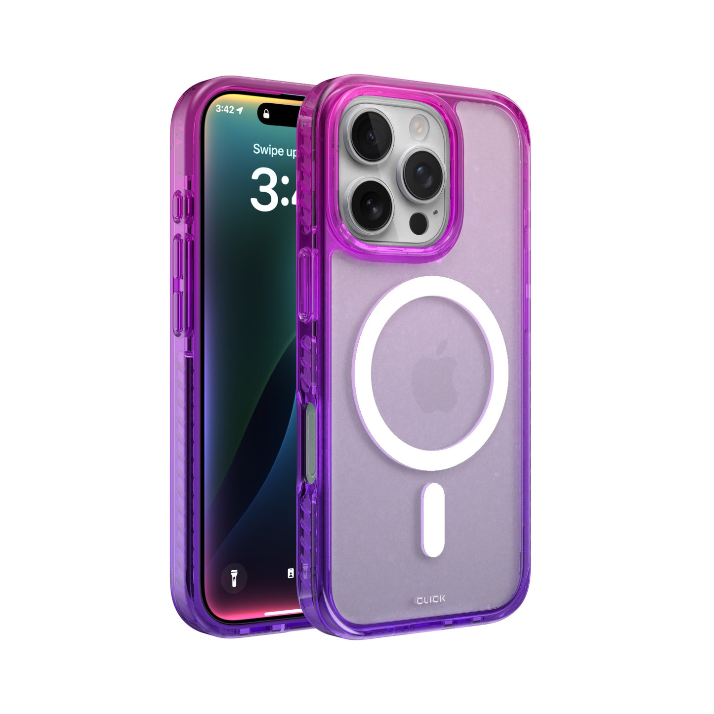 CLICK Clear Ombre MagSafe Case - Pink & Purple