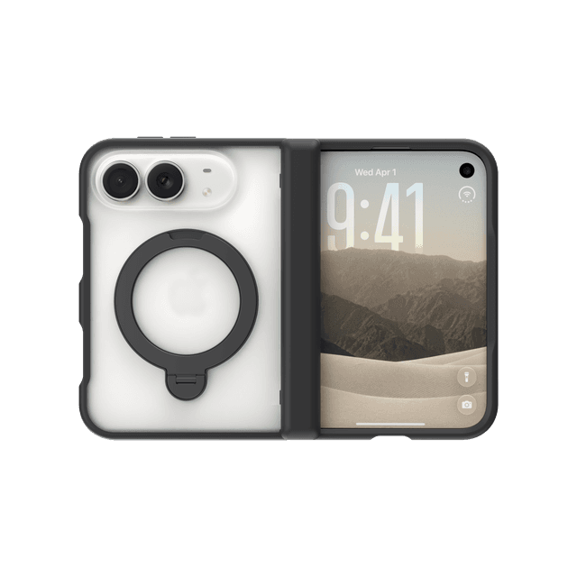 CLICK Fusion Fold Series iPhone Duo Case in Clear & Black